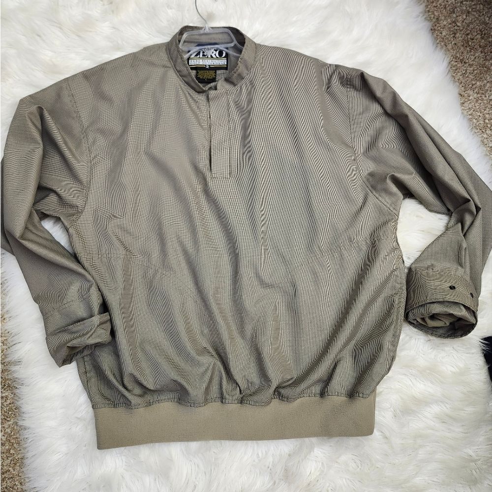 Zero Restriction Golf Outerwear Tan men's windstopper pullover golf‎ core LG